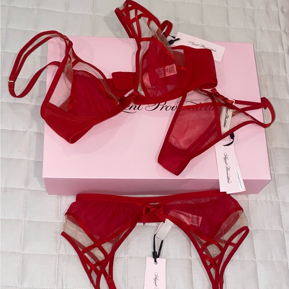 Agent Provocateur Lingerie Set. Size 32B for Bra. Size 1 for other two items.